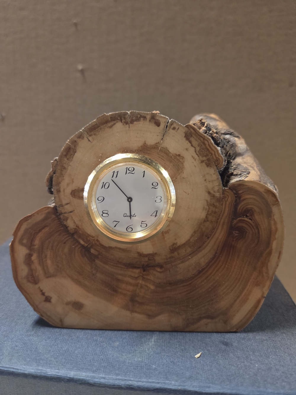 Vintage Rustic Live Edge Slab Mantel-Desk CLOCK By Spinning Aspen Studios